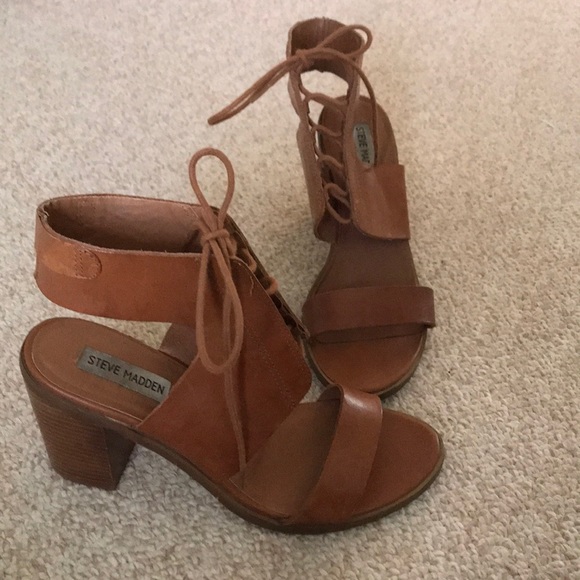 Steve Madden Shoes - Steve Madden Brown Leather Lace-up Heels